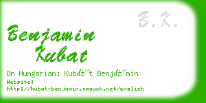 benjamin kubat business card